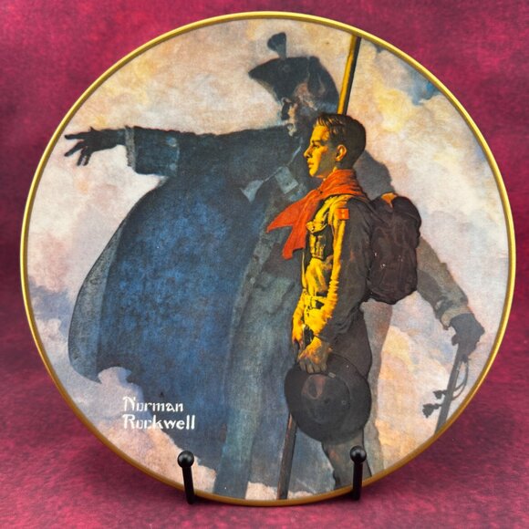 Gorham Other - COLLECTOR'S PLATE "A SCOUT IS LOYAL" BY NORMAN ROCKWELL, LIMITED EDITION, 8.5 in